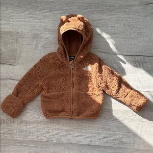 The North Face Brown Fleece Hoodie with Bear Ears